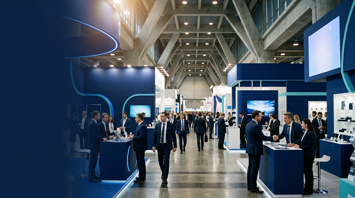 International trade exhibition with global business professionals